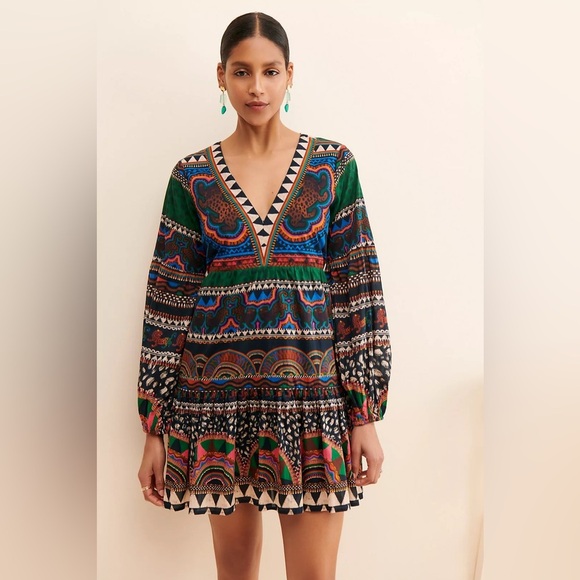 FARM Rio V-Neck Printed Tunic Dress - Picture 1 of 10